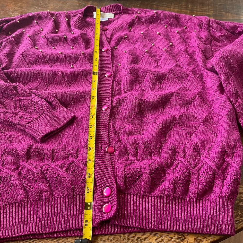 EATONS PETITE    VINTAGE    Hot Pink sweater  size LARGE RETIRED - Picture 5 of 10